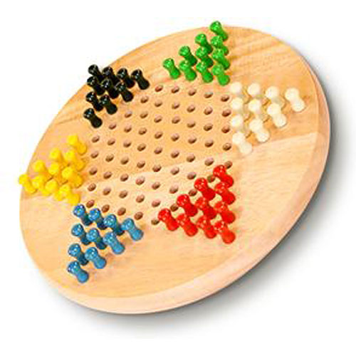 Chinese Checkers: 7" Wood w/ Pegs