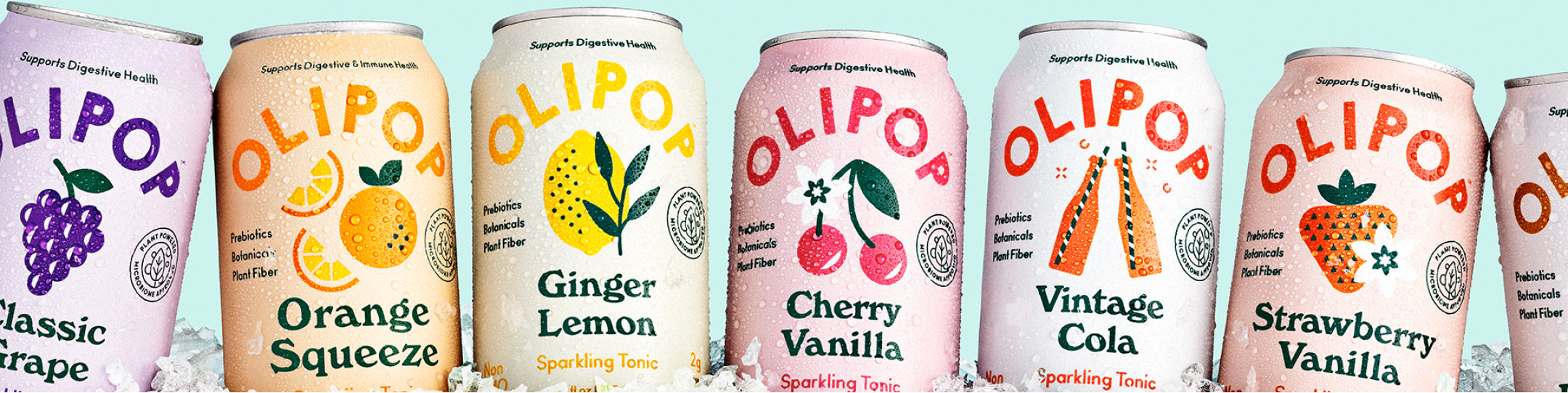 Lineup of OLIPOP flavors