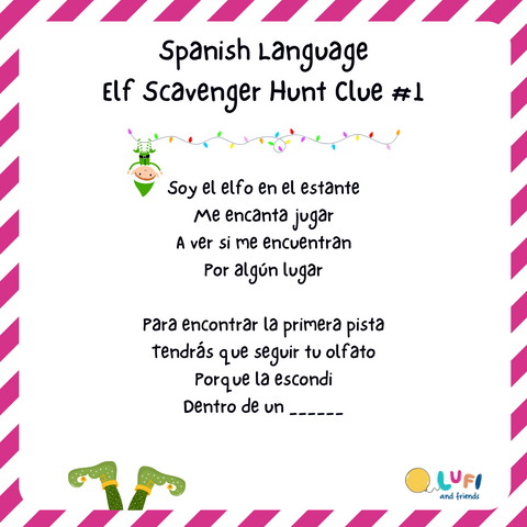 Clue 1 Bilingual Elf on the Shelf Spanish Language