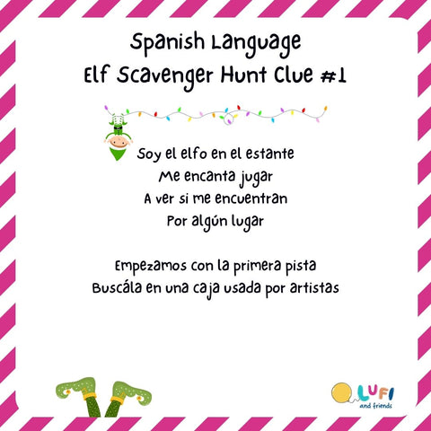 Elf on the Shelf Spanish Clue #1