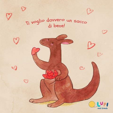 Kangaroo Italian Valentines Day Card