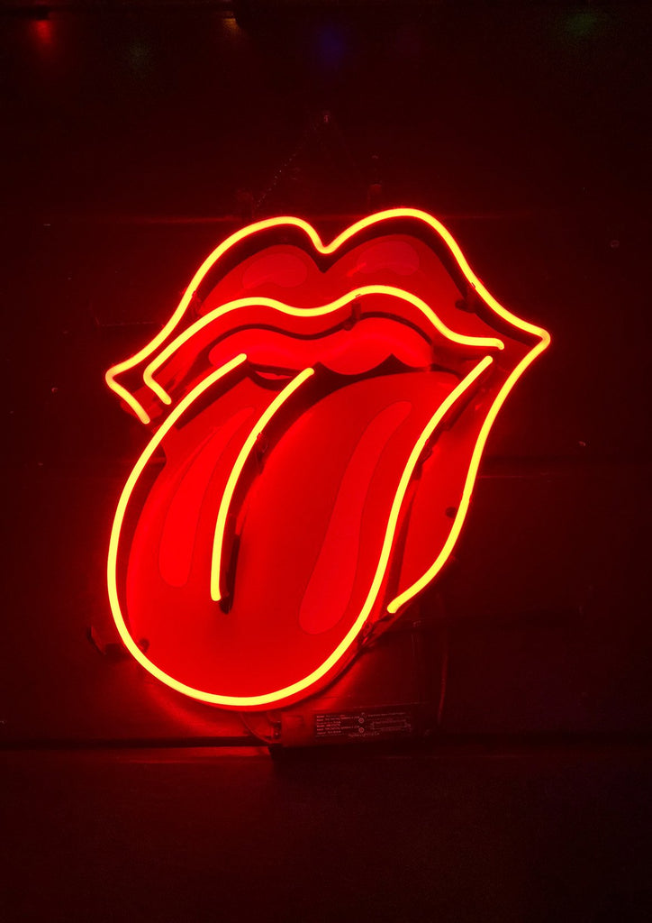 Lippen Drucken Rolling Stones Tongue Logo Neon Wandkunst Pimlico Prints Worldwide
