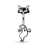 cat belly button ring 