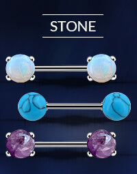 Stone Nipple Rings