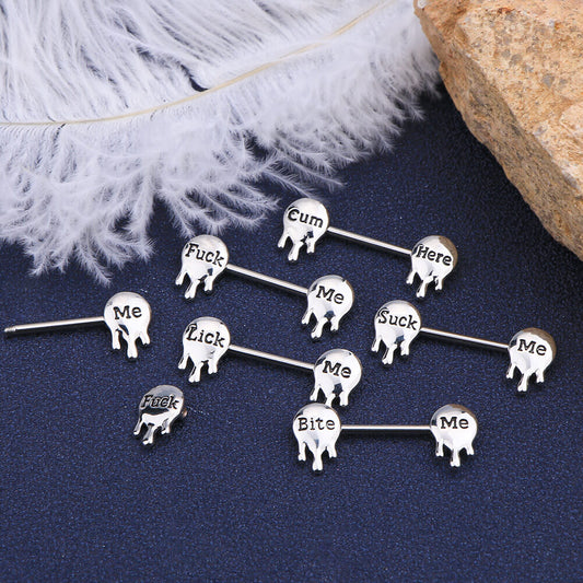 14G D20 Dice Glitter Nipple Barbell Jewelry