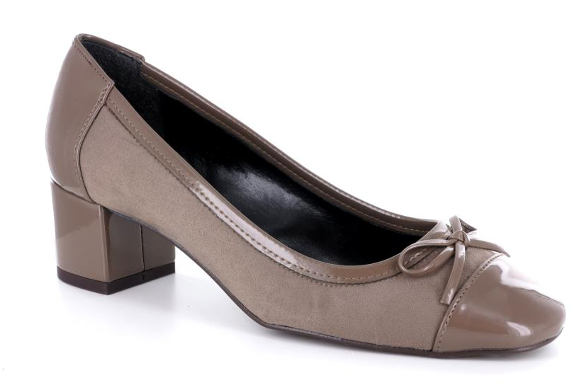 taupe mid heel court shoes