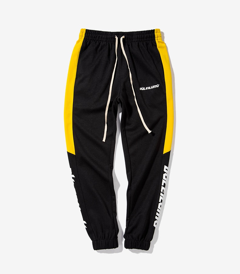 yellow jogging pants