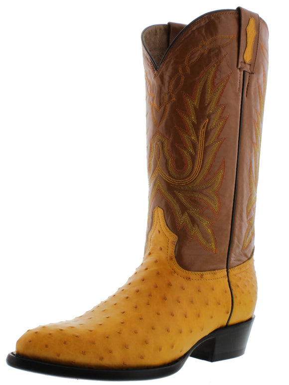 Mens Buttercup Cowboy Boots Ostrich Quill Skin - J Toe