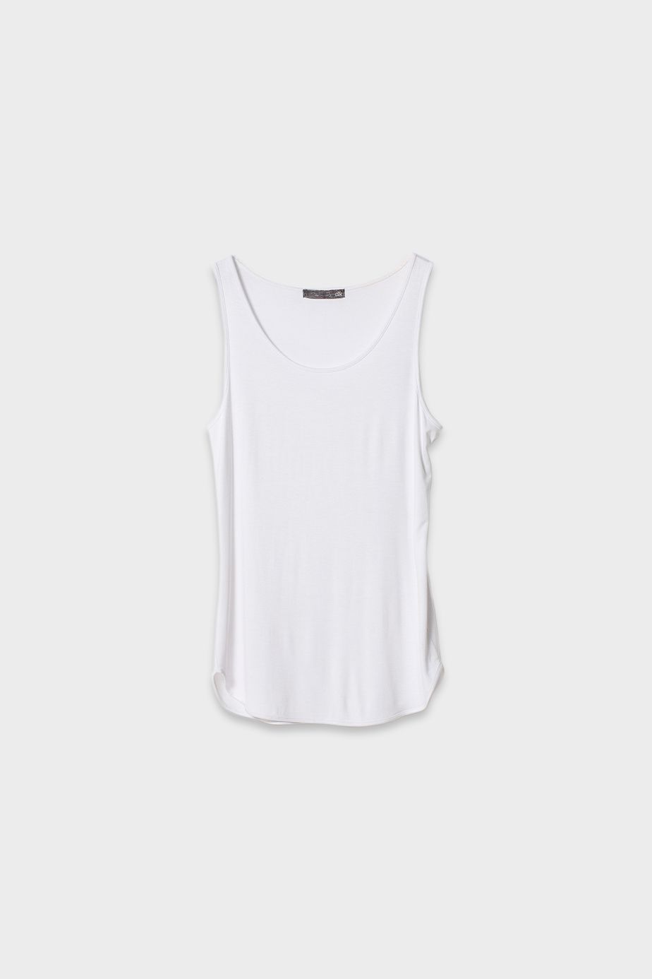 Basic Stretch Jersey Tank Top Front | White