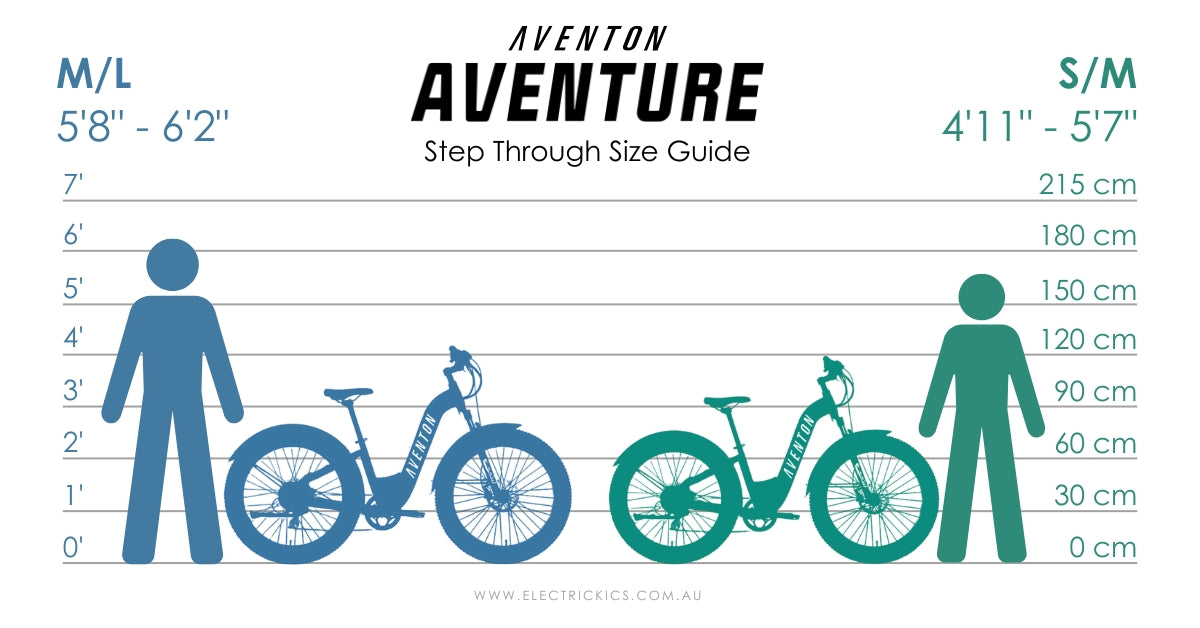 Aventon Aventure Step Through Sizing Guide