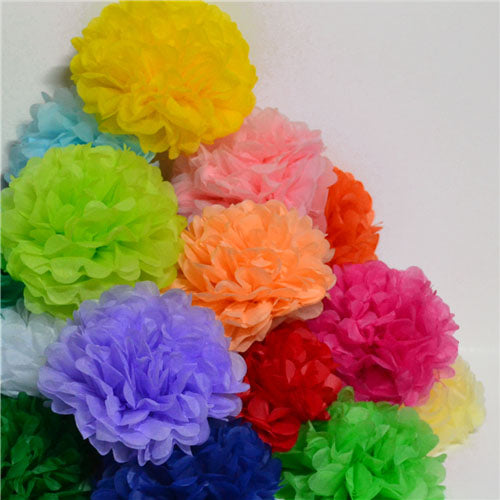 Tissue Paper Pom Poms All Colours
