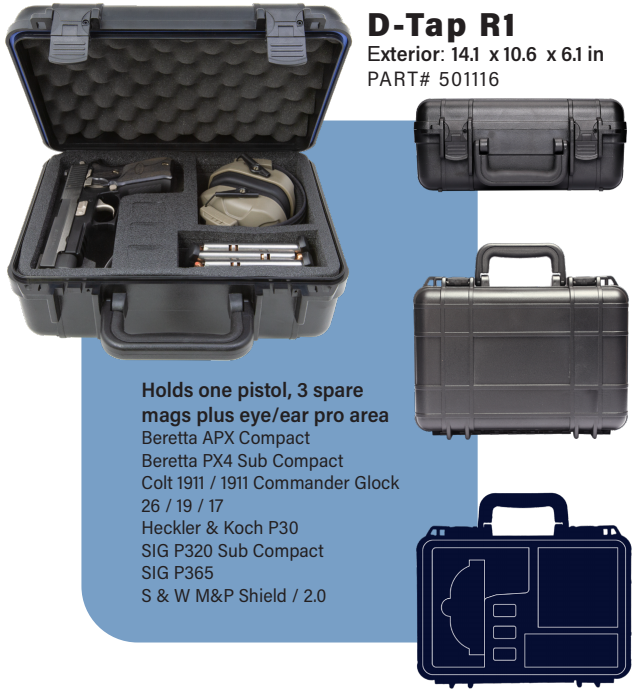 Locking Pelican Hard-Shell Storage Case - EAR Customized Hearing Protection