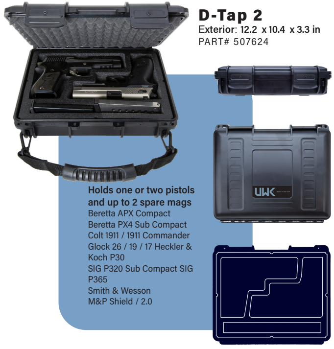 Bester leichter Koffer – der luftdichte Pistolenkoffer D-Tap 2