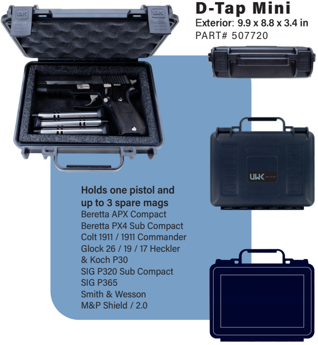 Der kleinste Koffer – der luftdichte D-Tap Mini-Handfeuerwaffenkoffer