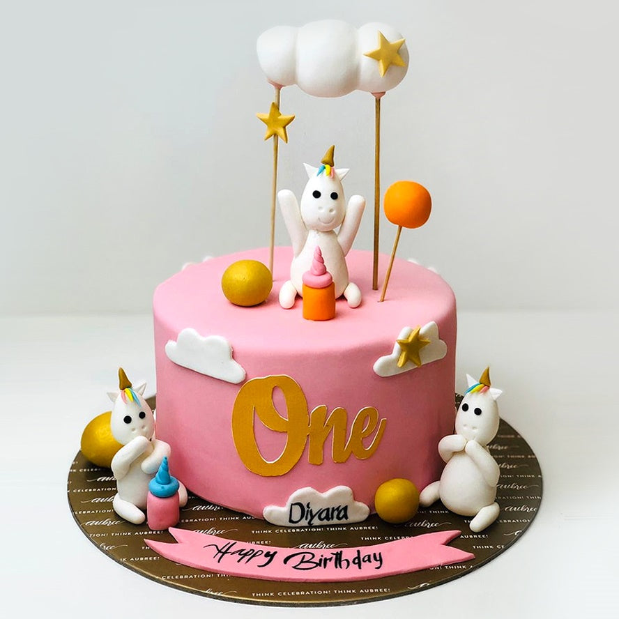 Unicorn Pink Theme Cake