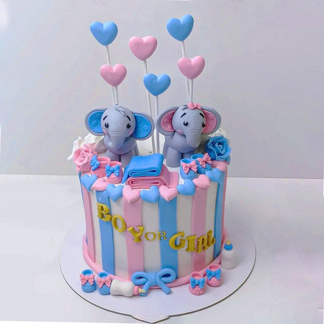 Elephant Theme Fondant Cake