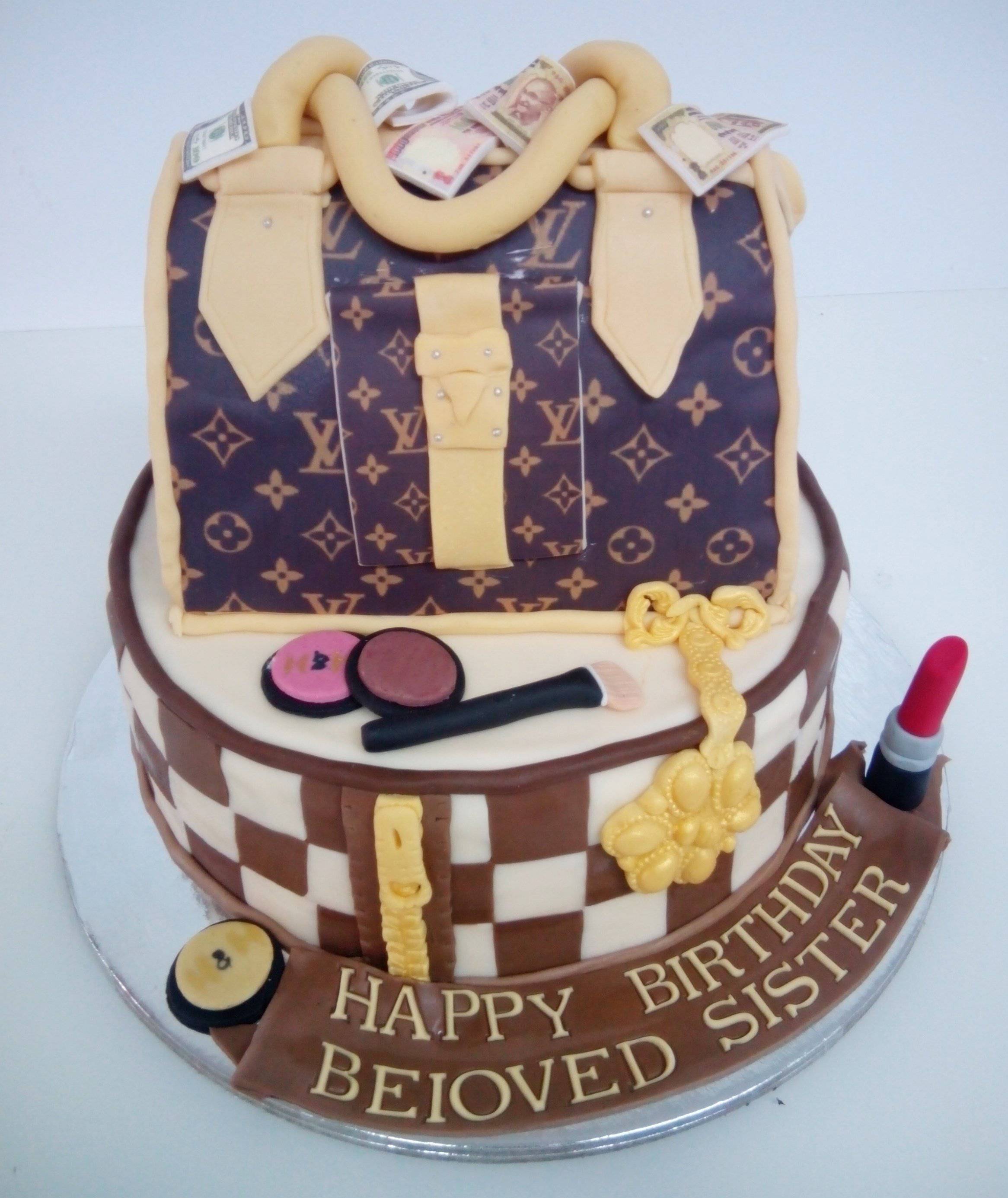 Louis Vuitton cake#  Louis vuitton cake, Tiered cakes birthday