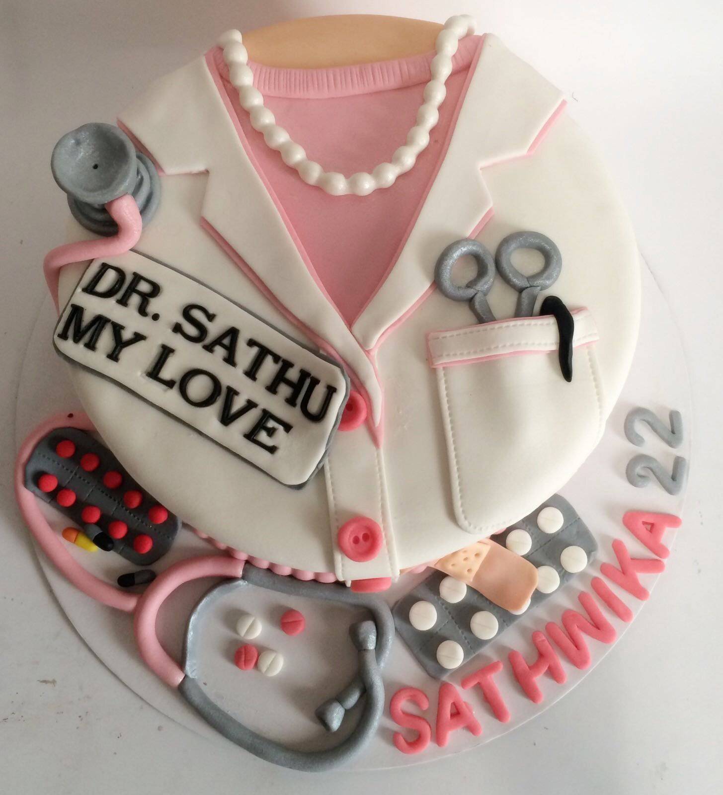 Send designer doctor theme cake online by GiftJaipur in Rajasthan