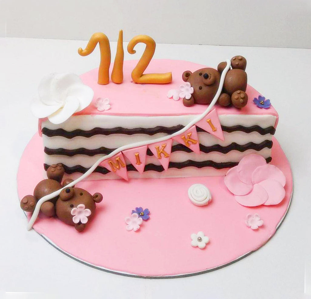 Pink Half Birthday Cake Aubree Haute Chocolaterie