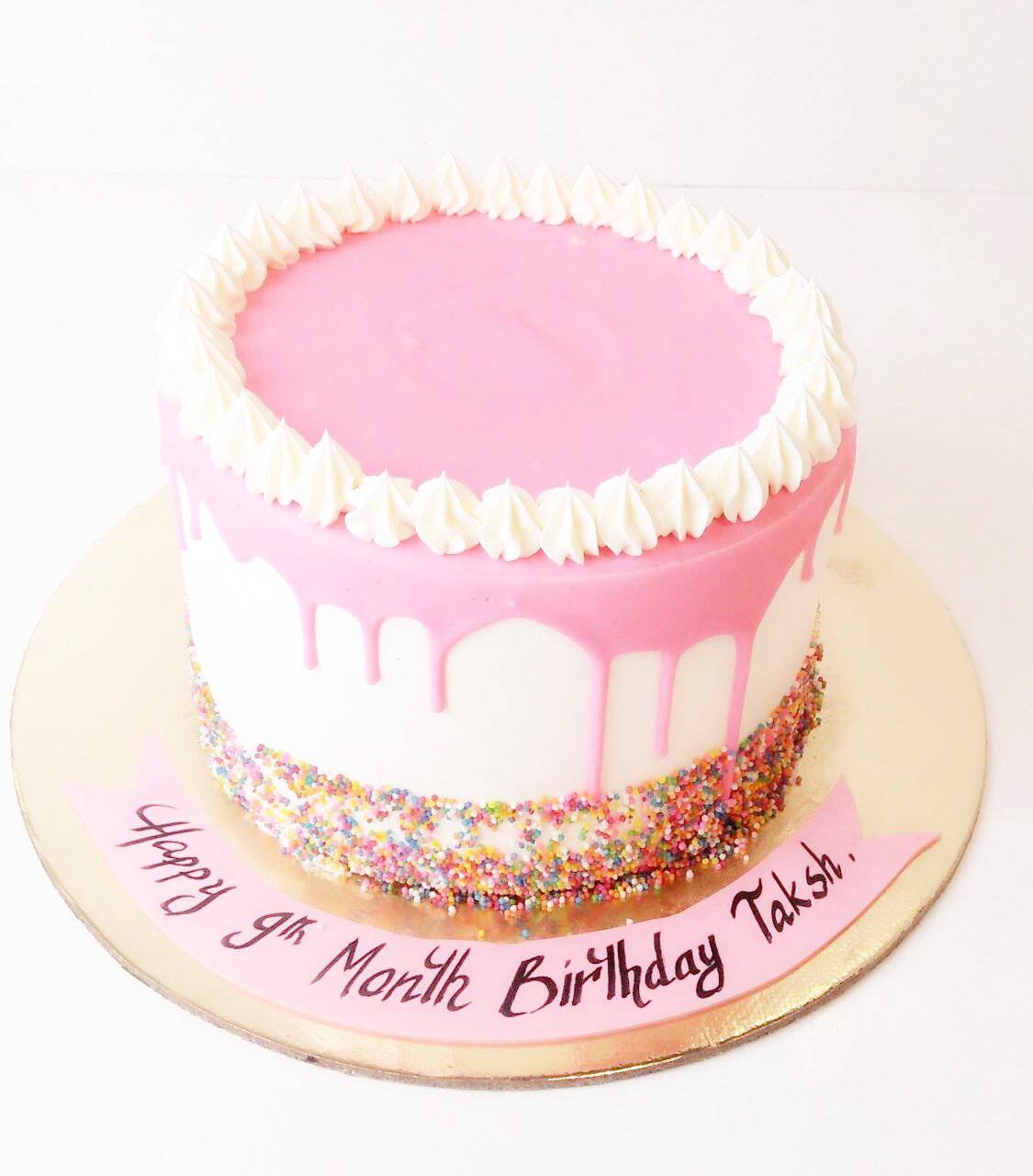 Pink & Gold Birthday Cake - Frudeco Miami