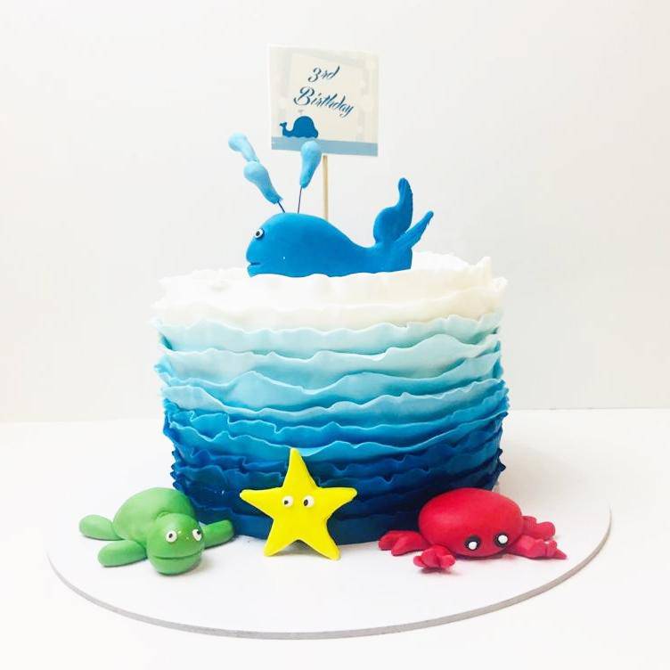 Under The Sea Cake-With Fondant Sea Animals | Recipe | Sea cakes, Ocean  cakes, Animal birthday cakes