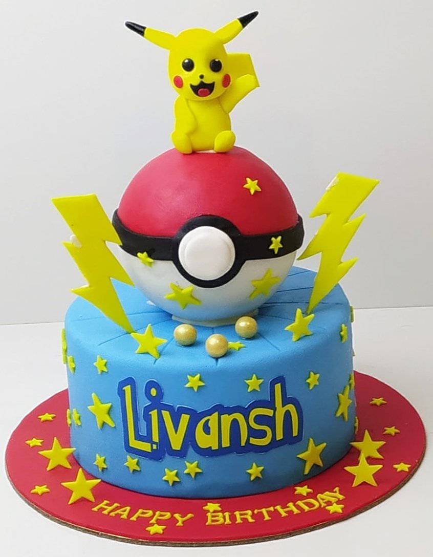 Buy Happy Pikachu Egg-less Cartoon Photo Cake