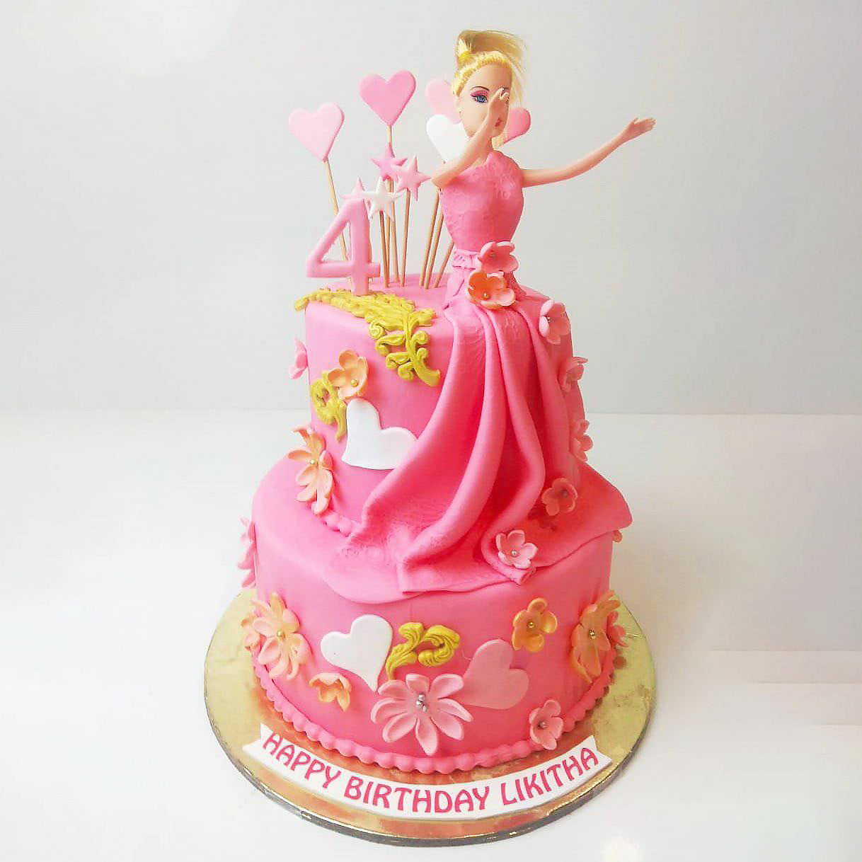 Princess Winter Wonderland Doll Buttercream Cake - White Spatula