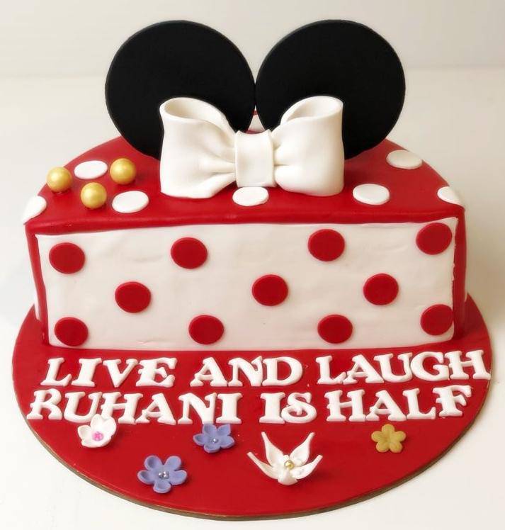 Mickey Theme Half Cake Eggless Aubree Haute Chocolaterie