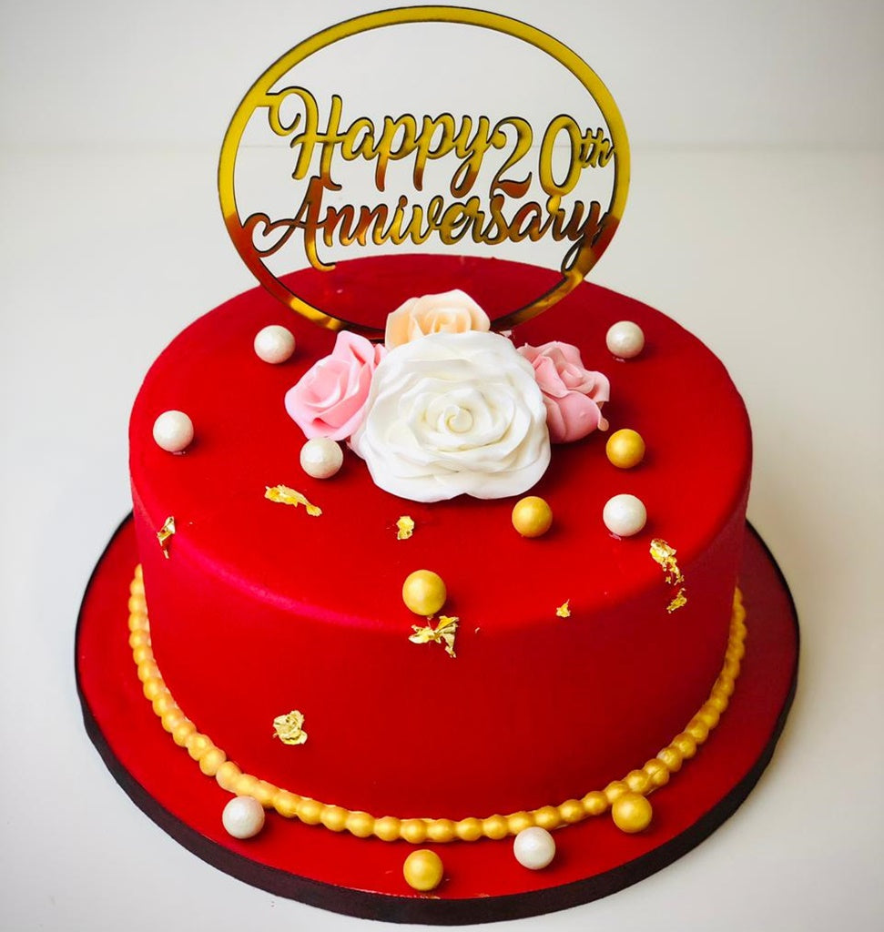 Romantic Red Anniversary Cake
