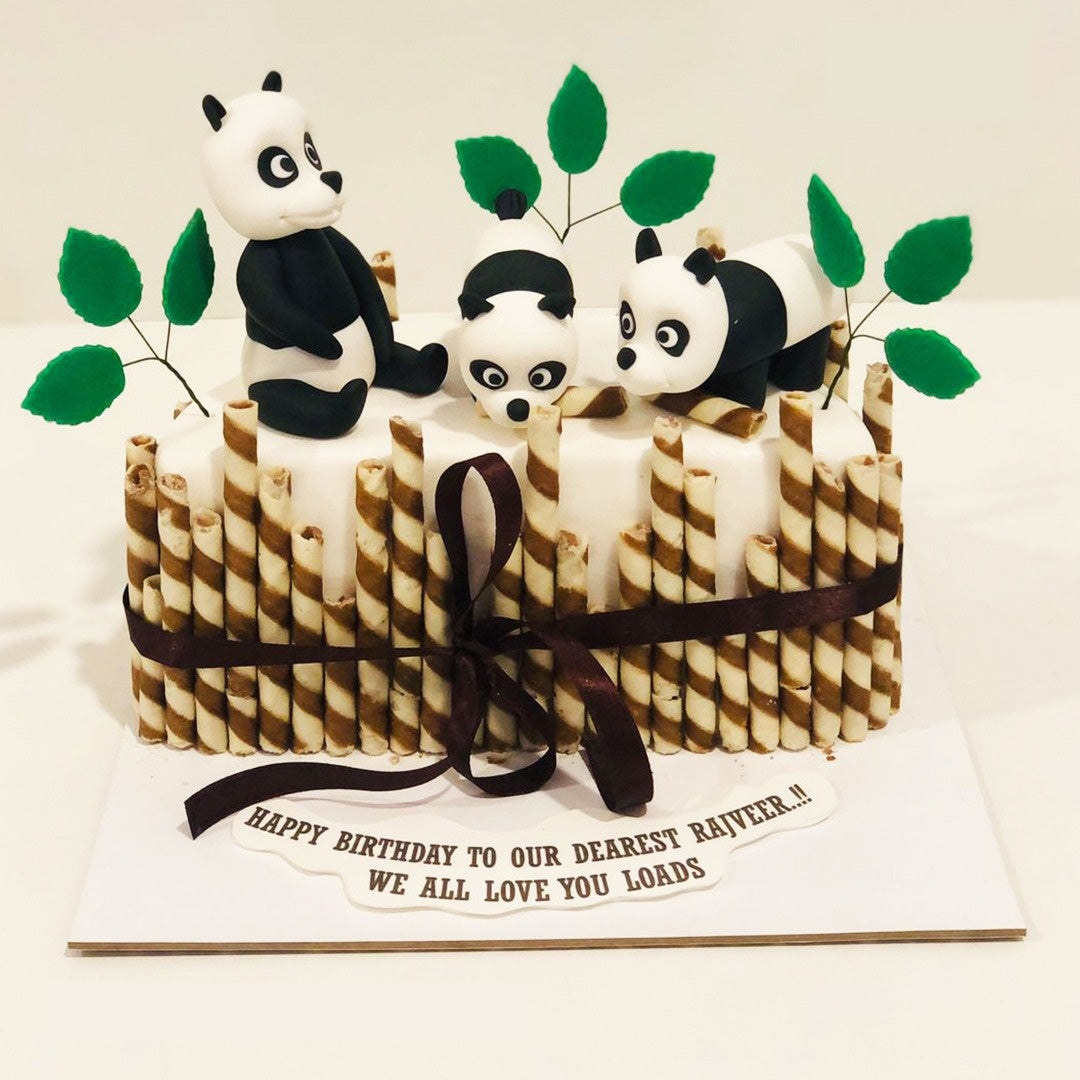 Panda Theme Birthday Cake - Online Cake Order in Lahore