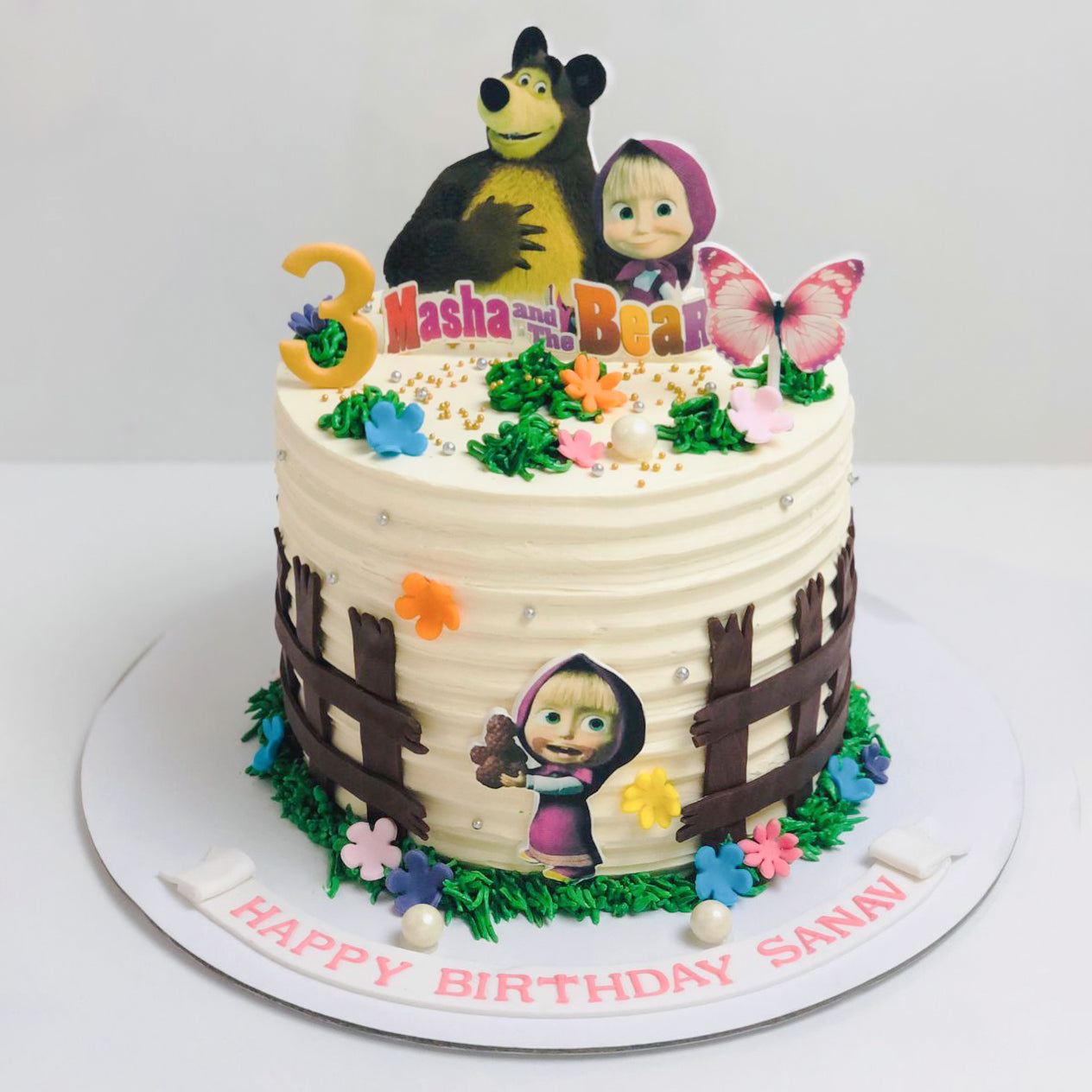 Masha And The Bear Birthday Cake | bakehoney.com