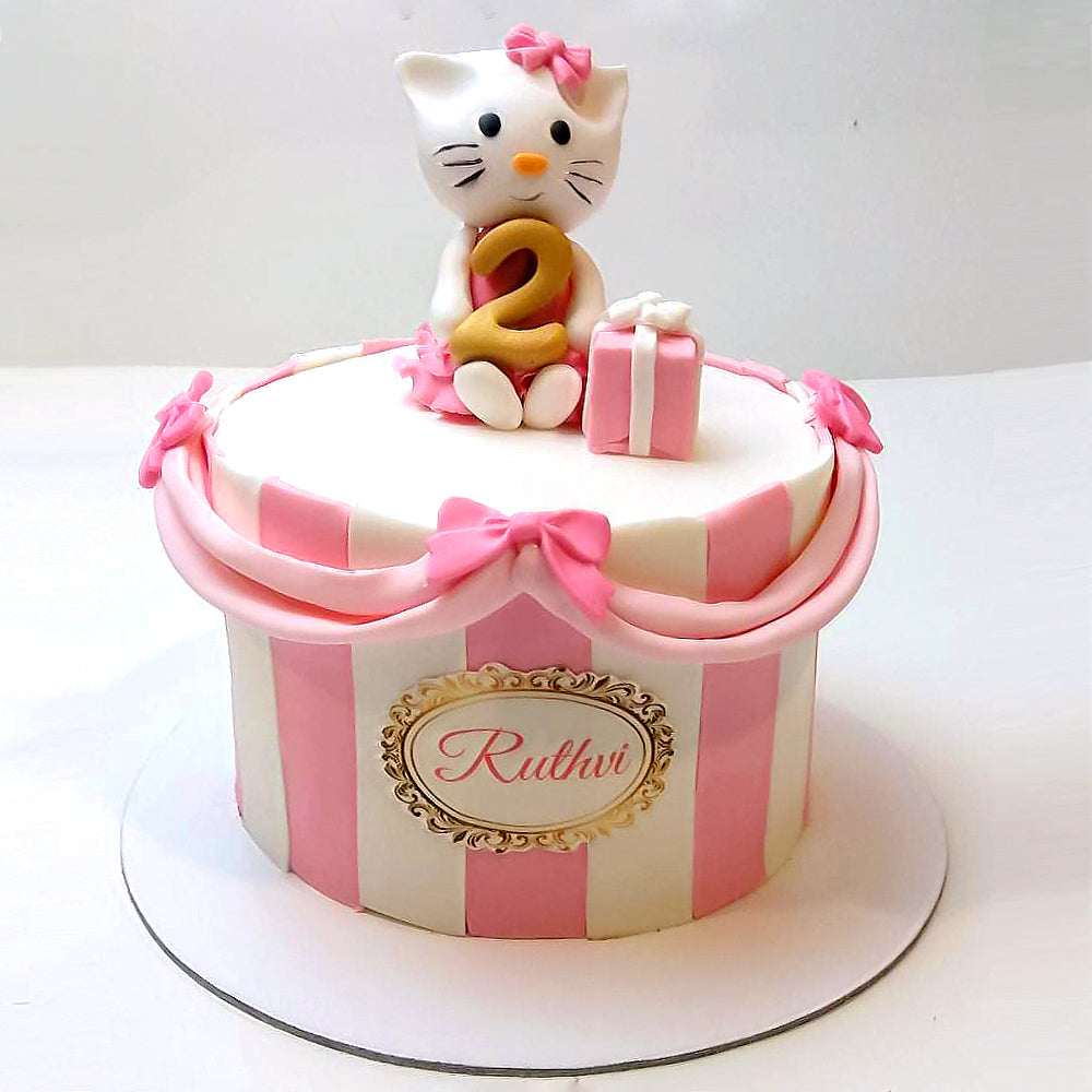 Pink Kitty Theme Cake