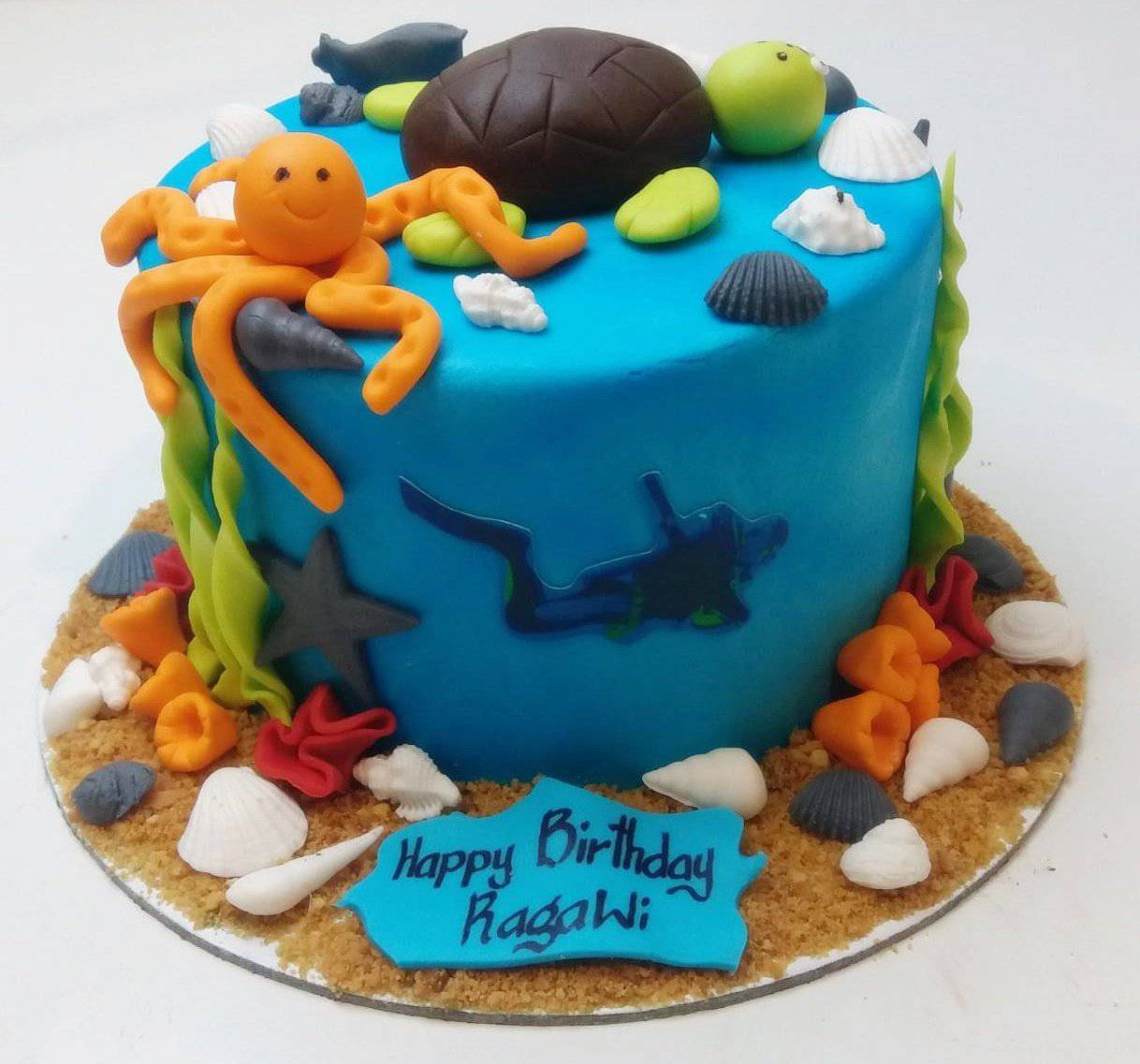 Nemo Theme Cake Tutorials - How to make an aqua theme cake