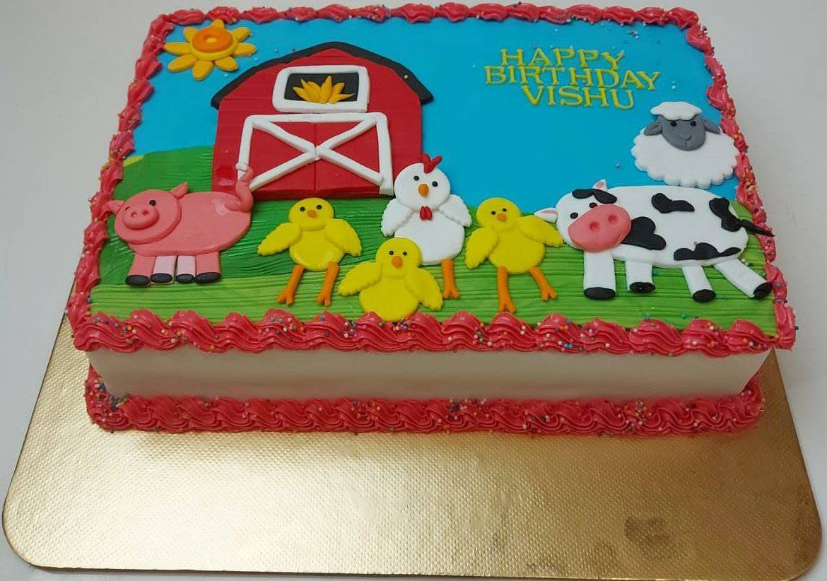 Farm Animals Birthday Pic Cow Sheep Horse Chicken Edible Cake Toppers –  Ediblecakeimage