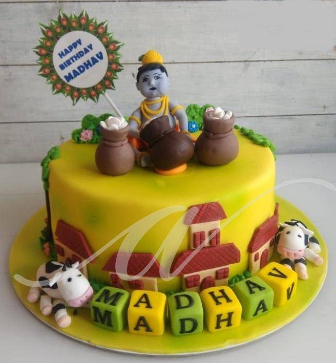 Janmashtmi Cake Design Ideas : Celebrate Lord Krishna's birthday gracefully  with these customized cakes - Mompreneur Circle