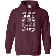 A Girl Her Dog And Her Jeep Hoodie