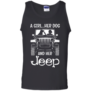 A Girl Her Dog And Her Jeep Tank Top