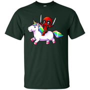 Deadpool Riding Unicorn Shirt