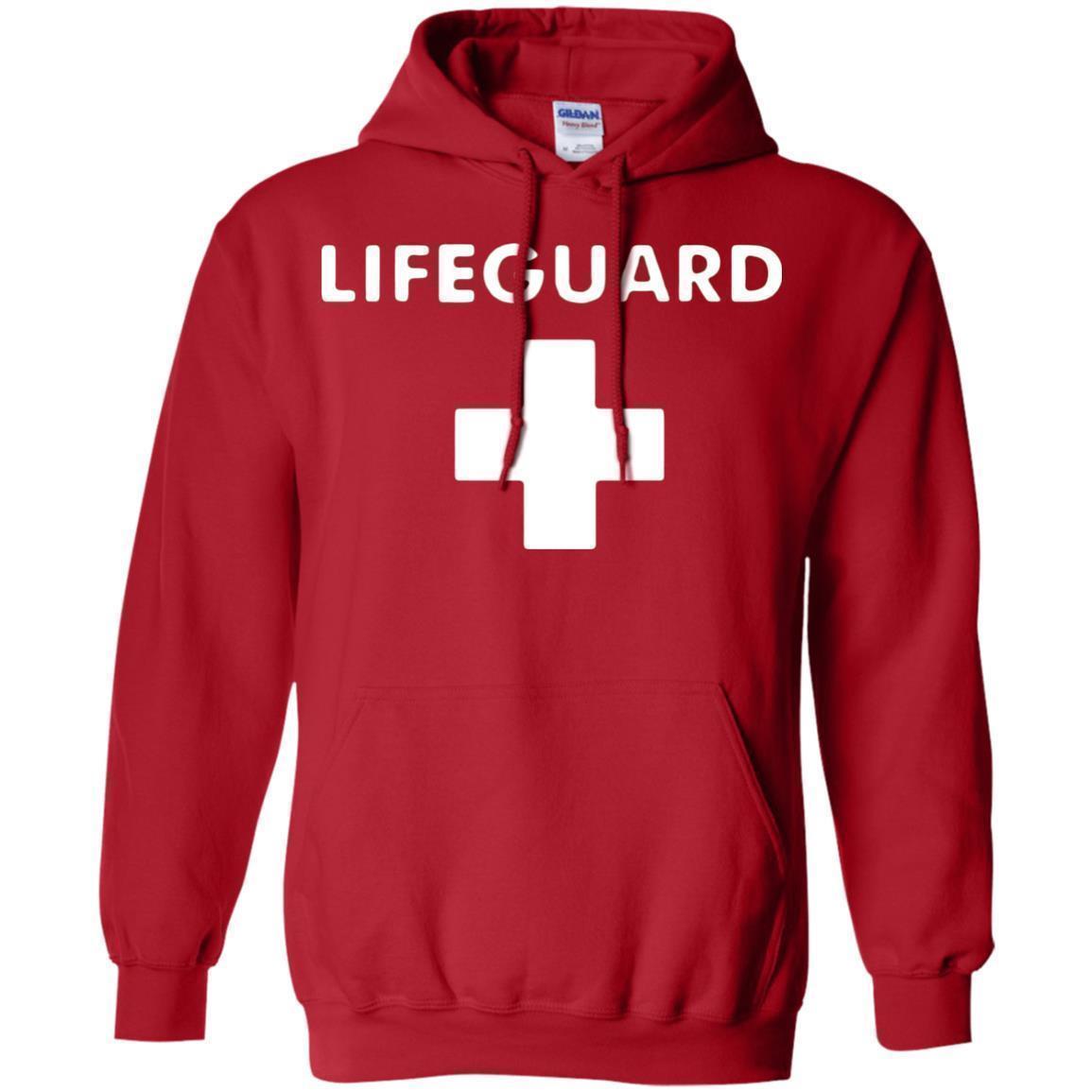 red hoodie lifeguard