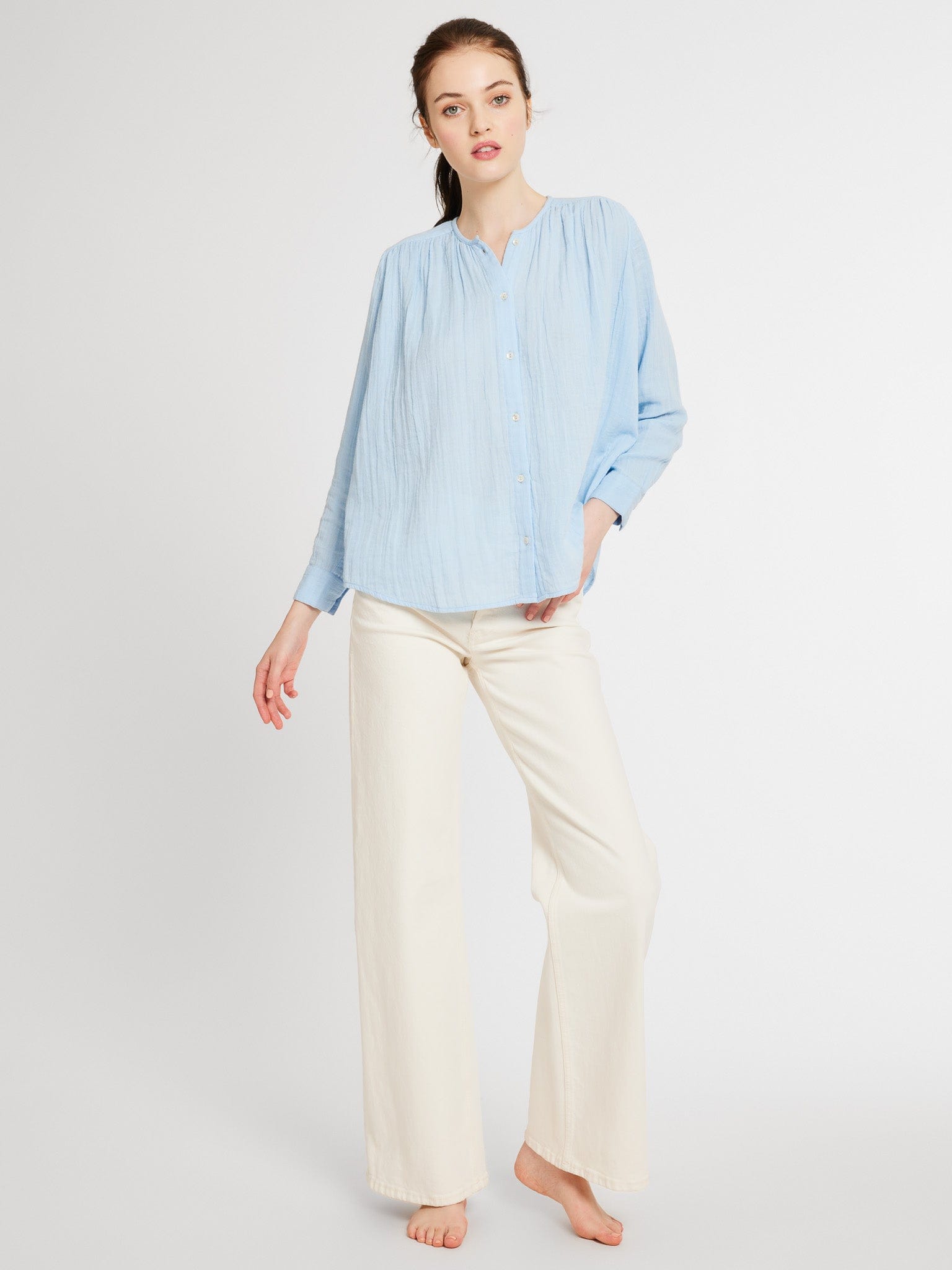 Florian Top in Riviera Double Gauze