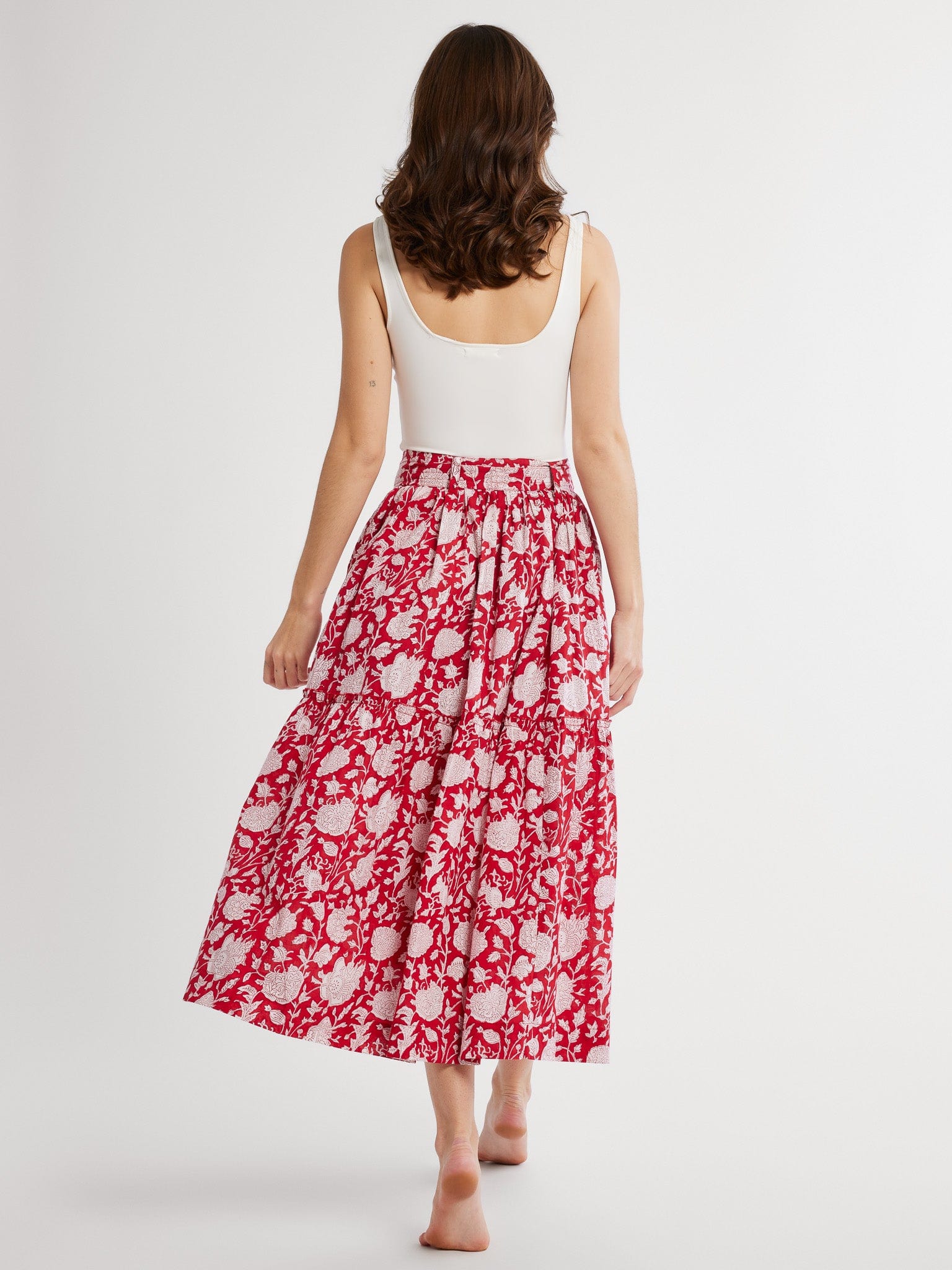 Françoise Skirt in Red Zinnia