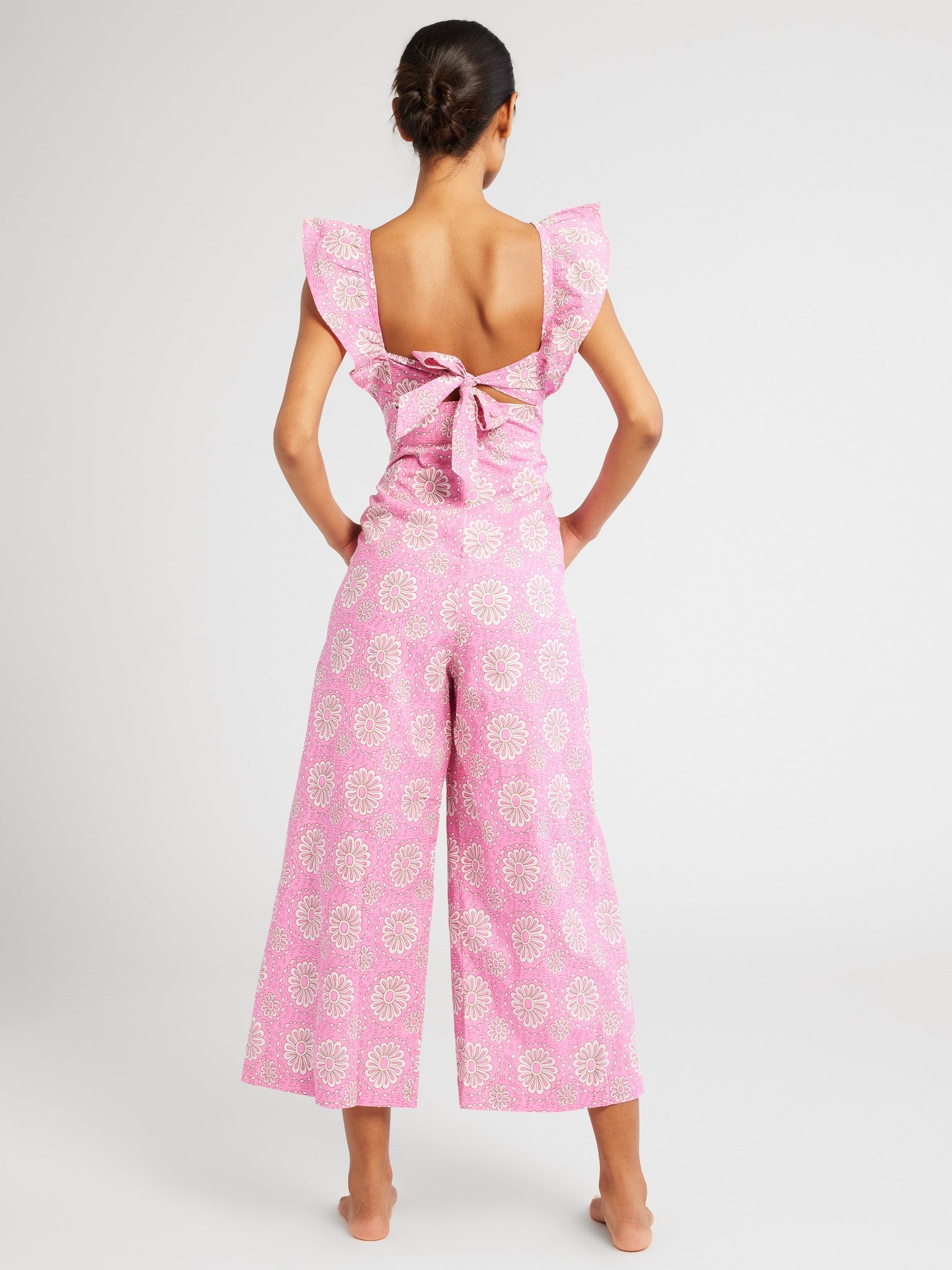 Alessia Jumpsuit in Pink Daisy