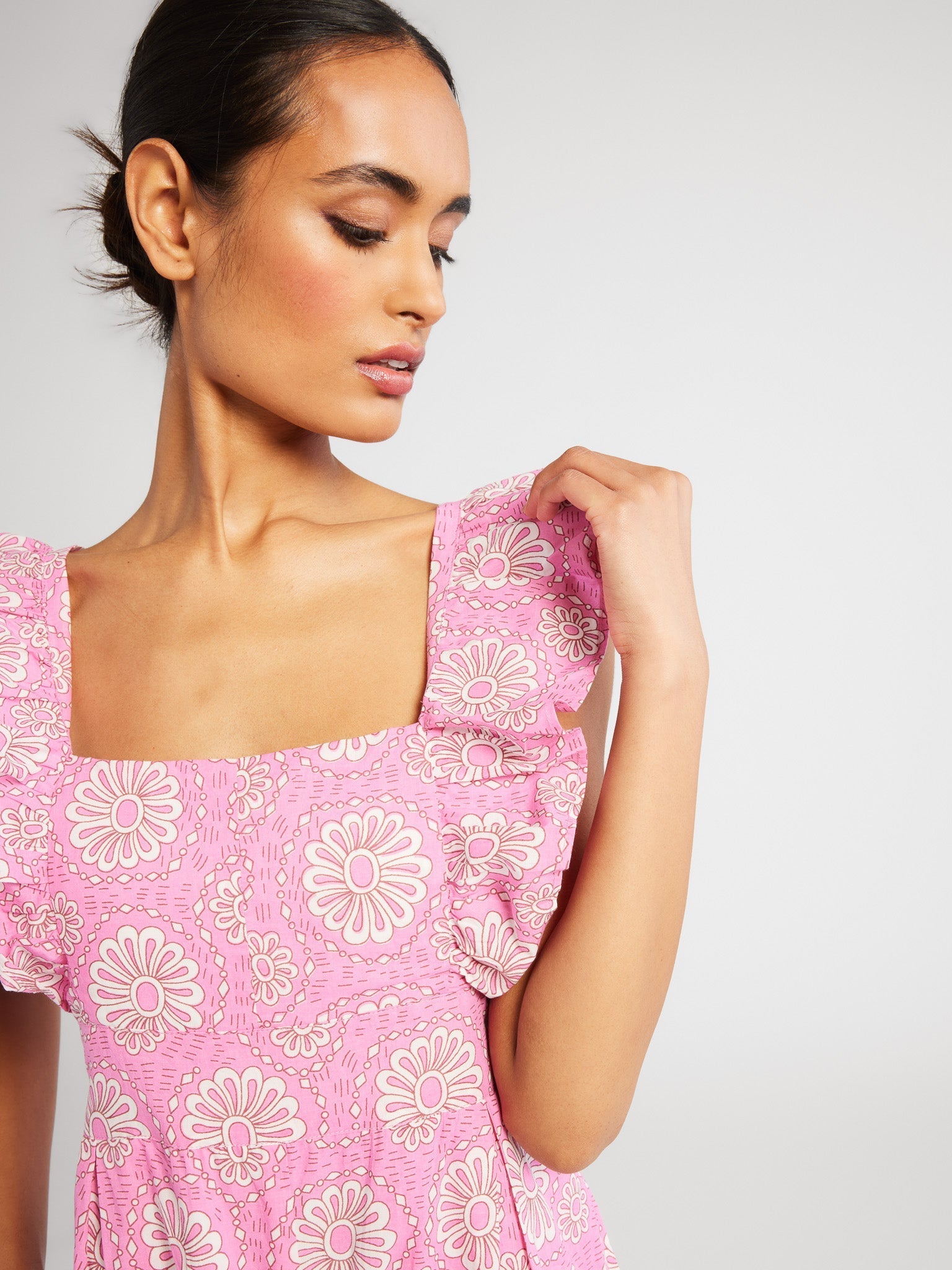 Alessia Jumpsuit in Pink Daisy