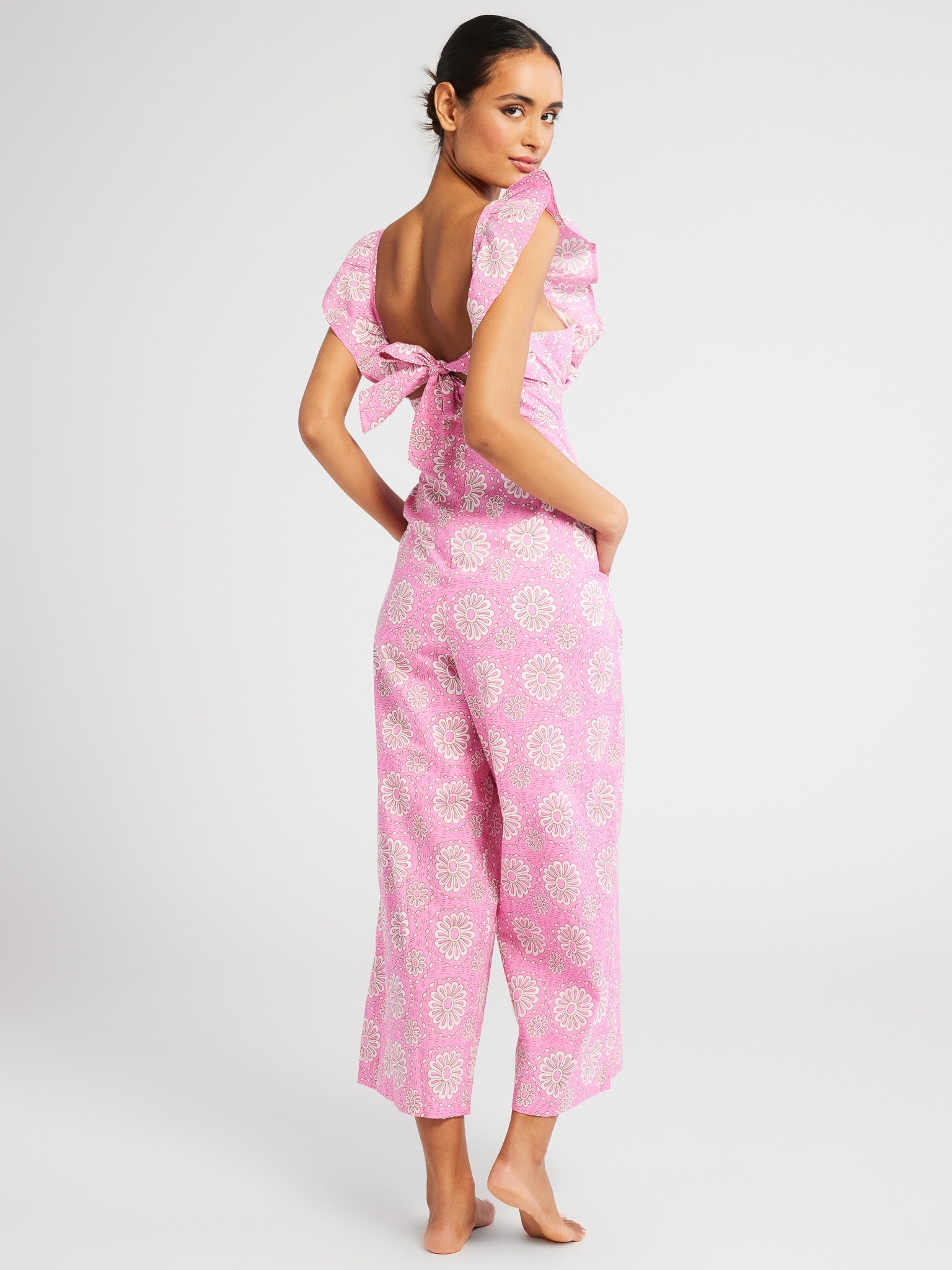 Alessia Jumpsuit in Pink Daisy