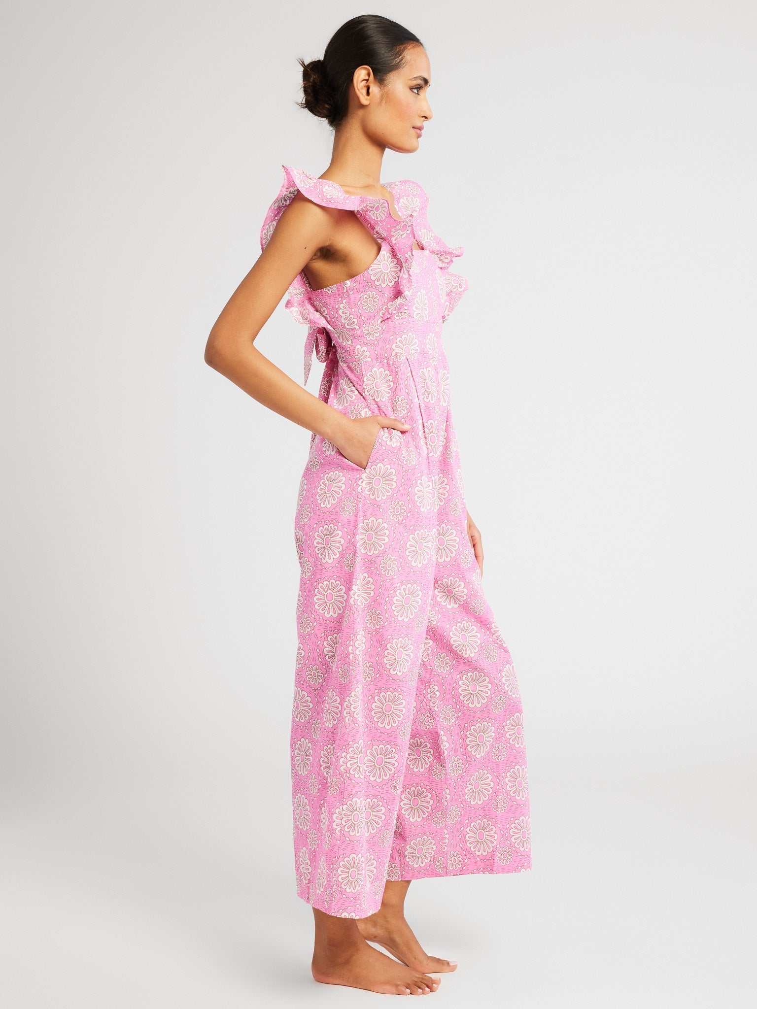 Alessia Jumpsuit in Pink Daisy