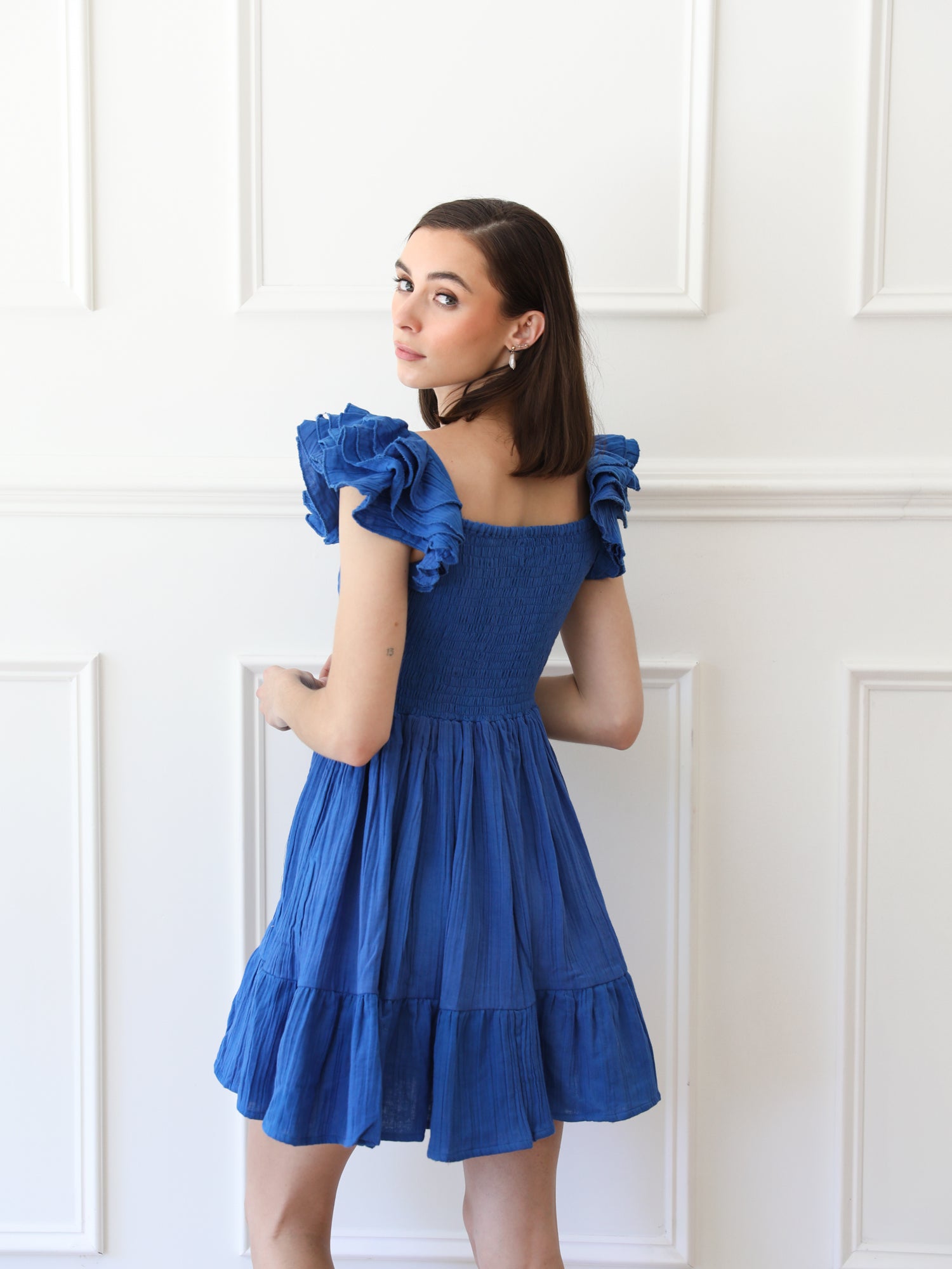 Bea Dress in Azur Double Gauze