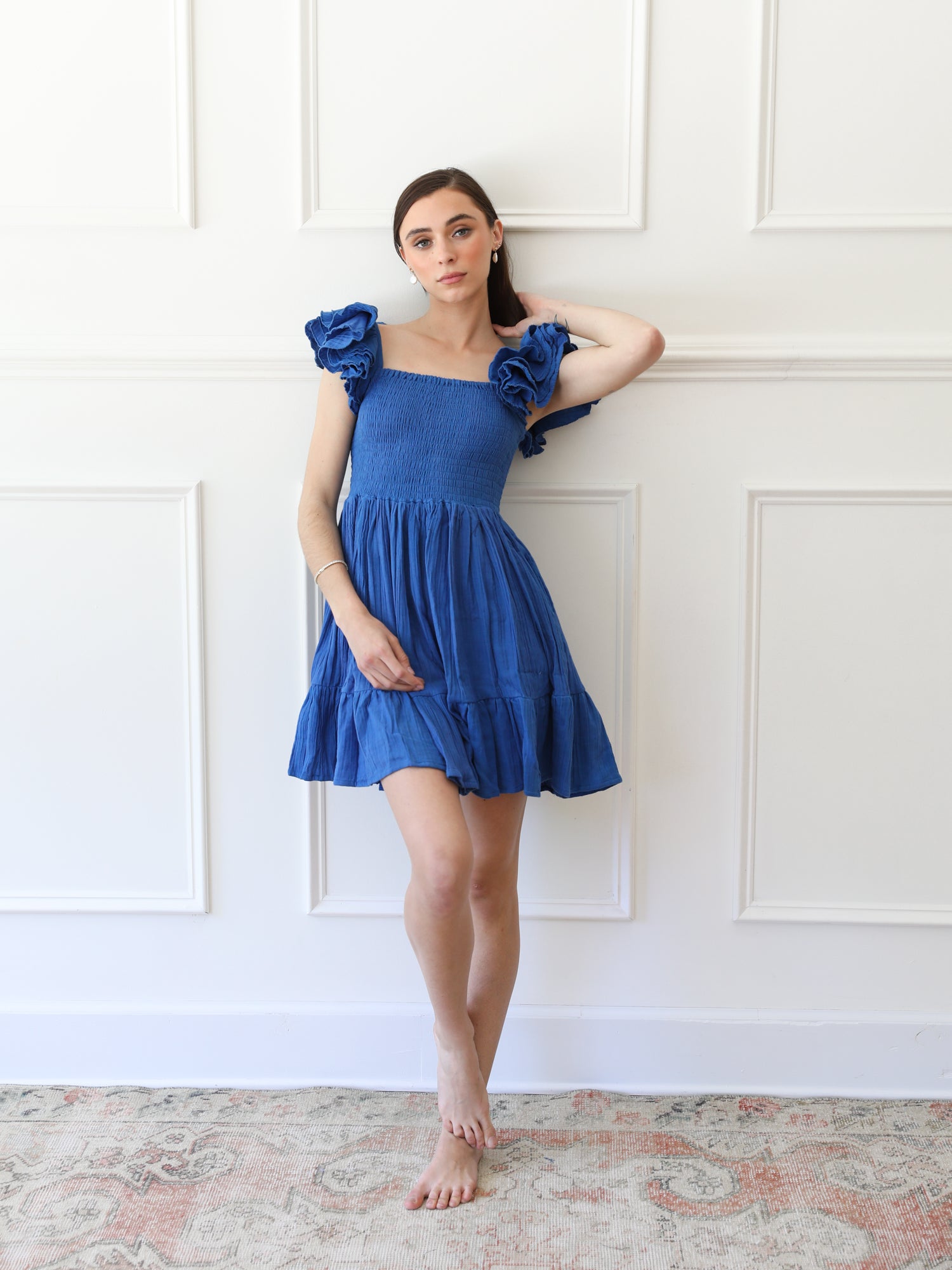 Bea Dress in Azur Double Gauze