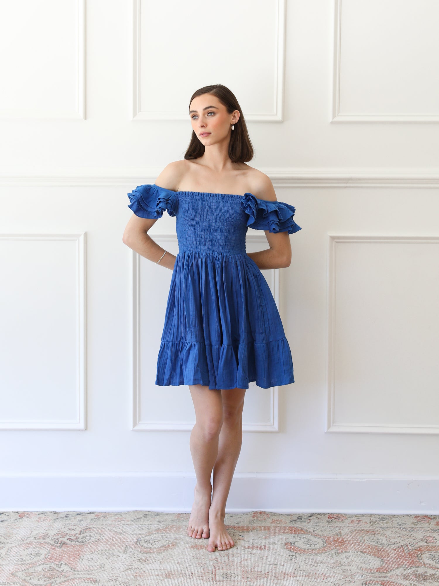 Bea Dress in Azur Double Gauze