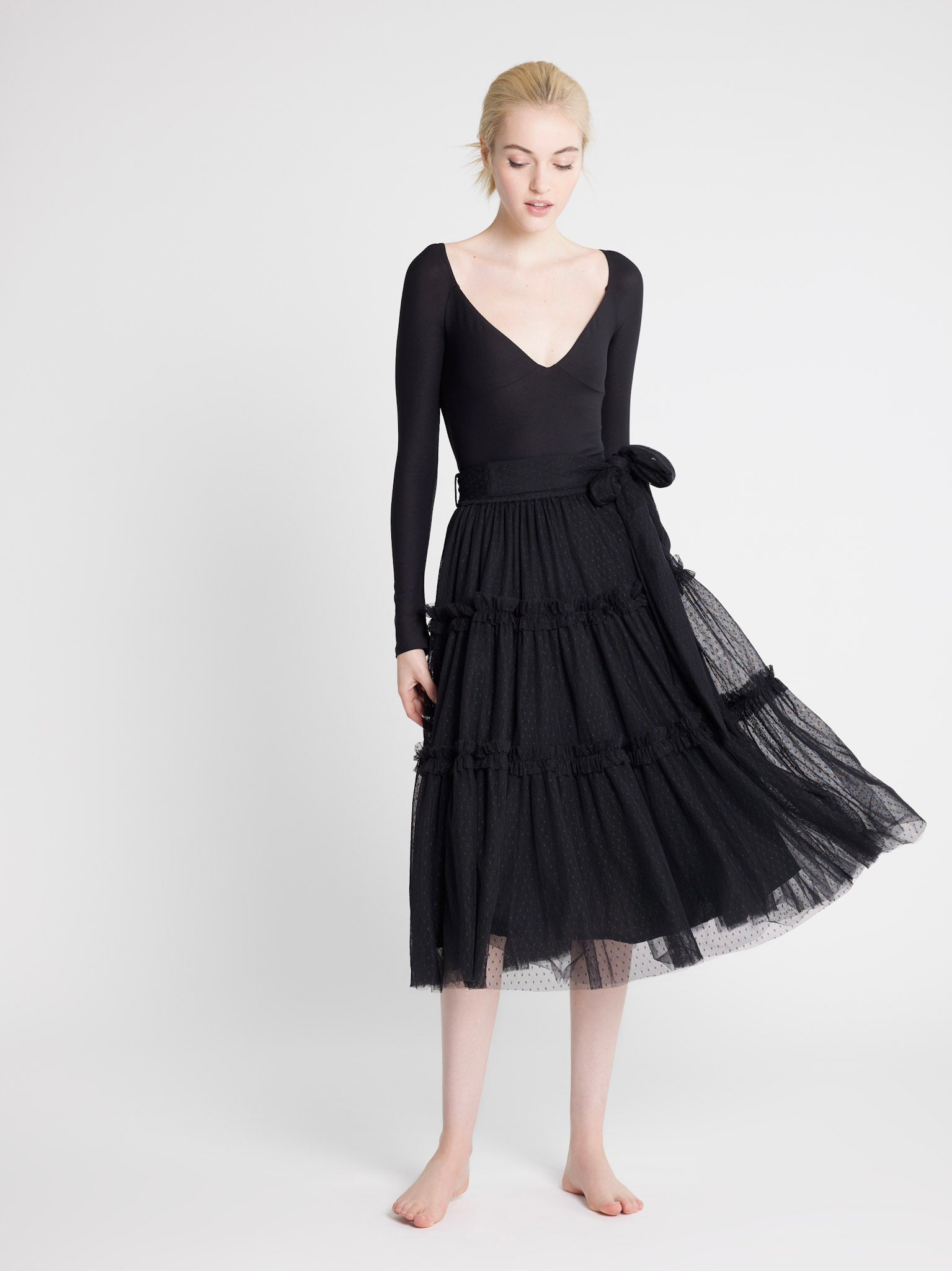 Louche Tulle Skirt with Pearl-Inspired Beads  Tulle skirts outfit, Tulle  skirt black, Blush tulle skirt