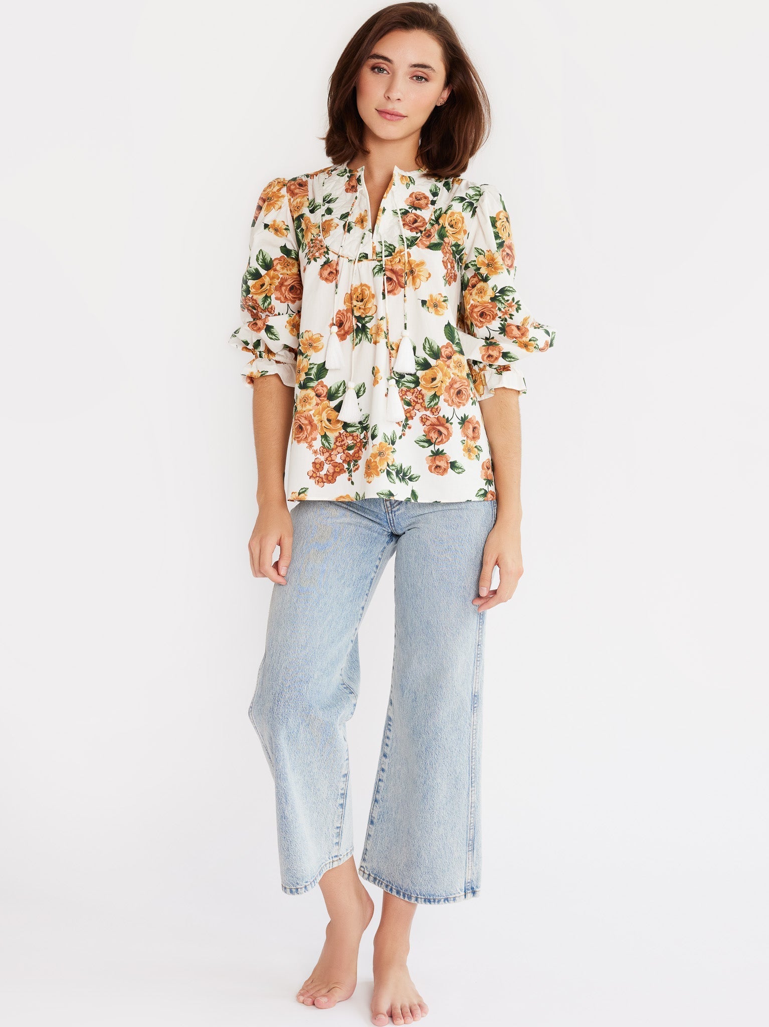 Guilia Top in Antique Rose Floral